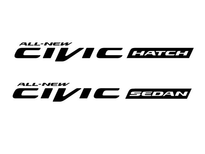 Civic Hatch and Sedan logos : Australian Type Foundry