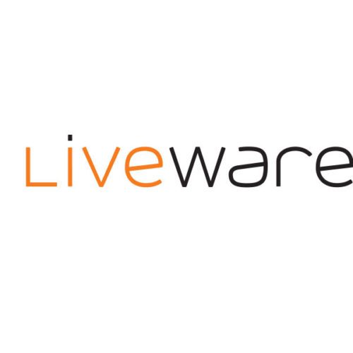 Liveware logotype, custom typography by Australian Type Foundry