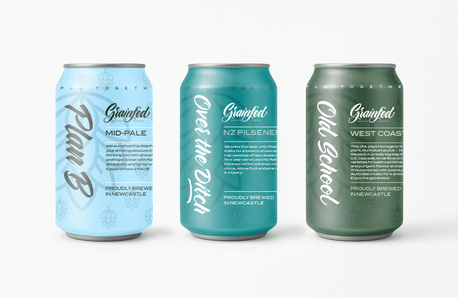 Cans_three-up_PlanB_OverTheDitch_OldSchool_Grainfed_beer Cans_three-up_PlanB_OverTheDitch_OldSchool_Grainfed_beer