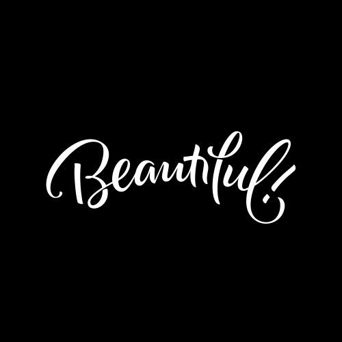 Beautiful wordmark white on black